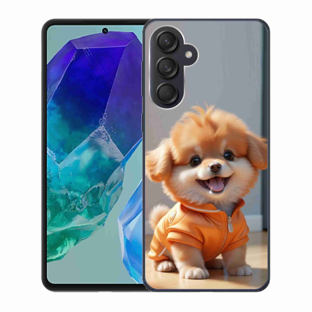 Zselés borítás mmCase Samsung Galaxy M55 5G - aranyos pomerániai pulóverben