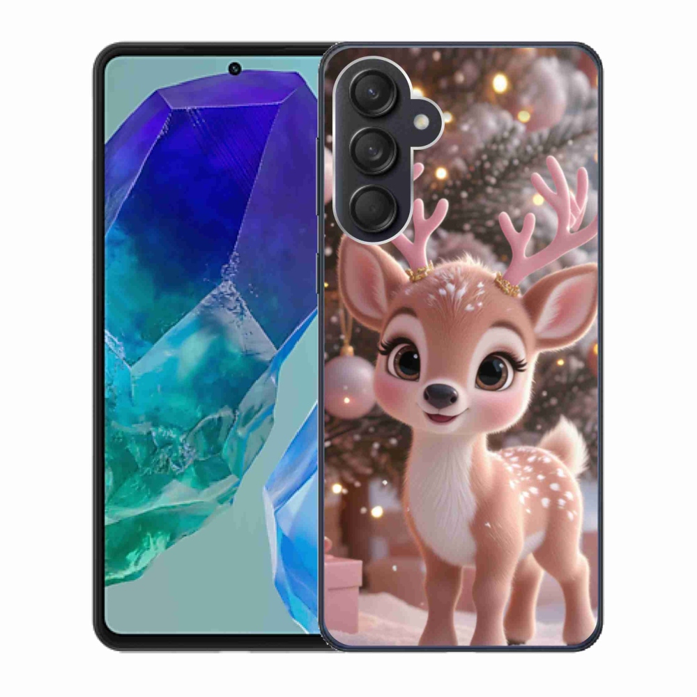 Zselés borítás mmCase Samsung Galaxy M55 5G - aranyos rénszarvashoz