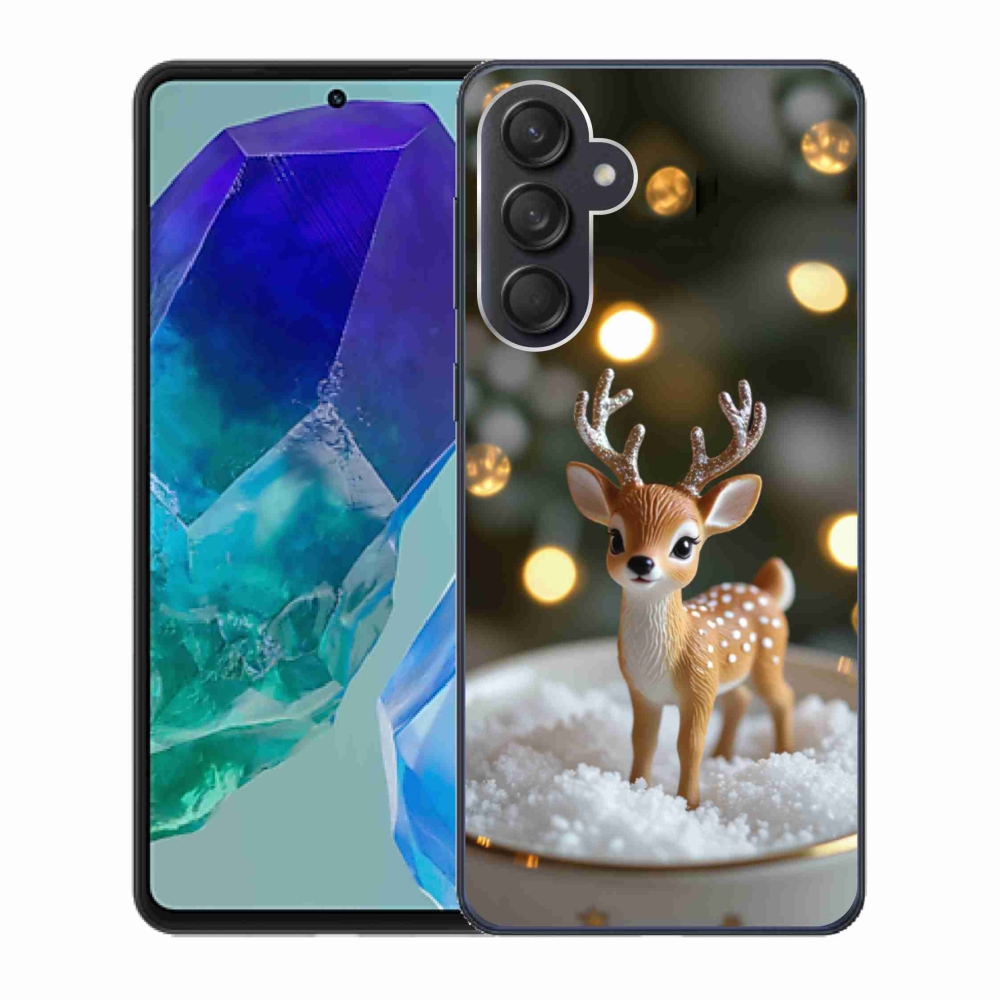 Gél borító mmCase Samsung Galaxy M55 5G - aranyos karácsonyi szarvasok