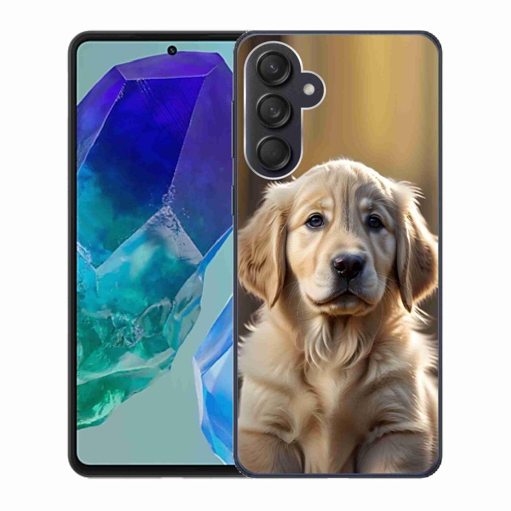 Gél borítás mmCase Samsung Galaxy M55 5G - aranyos arany retrieverhez