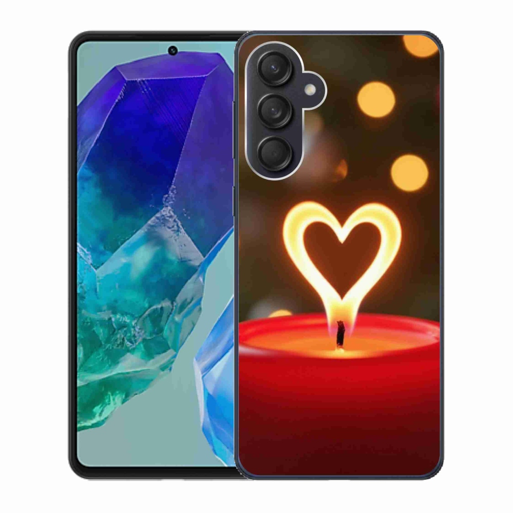 Zselés borítás mmCase Samsung Galaxy M55 5G - lángszívű Samsung Galaxy M55 5G számára