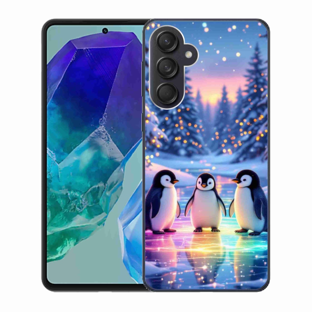 Zselés borítás mmCase Samsung Galaxy M55 5G - pingvinekhez