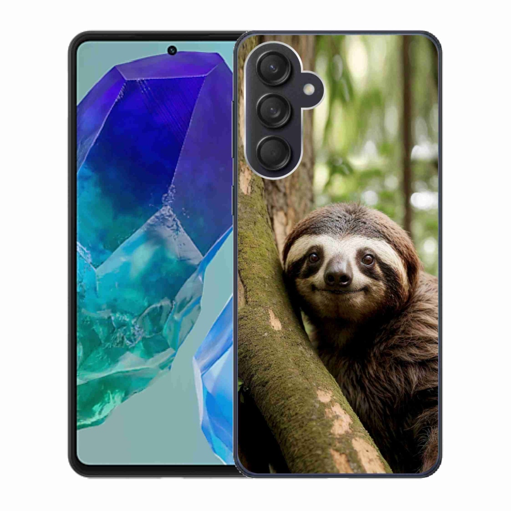 Gél borító mmCase Samsung Galaxy M55 5G - mosolygó lajhárhoz
