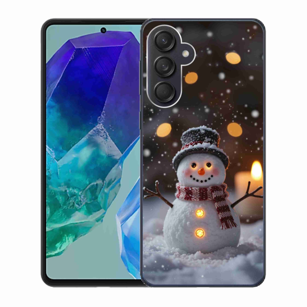 Gél borítás mmCase Samsung Galaxy M55 5G - vidám hóemberhez