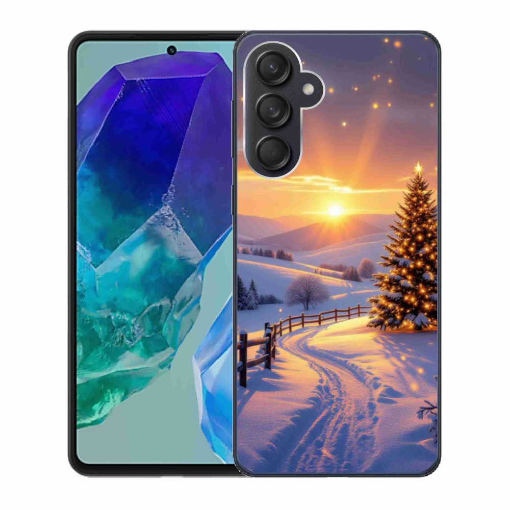 Gél borító mmCase Samsung Galaxy M55 5G - téli tájkép