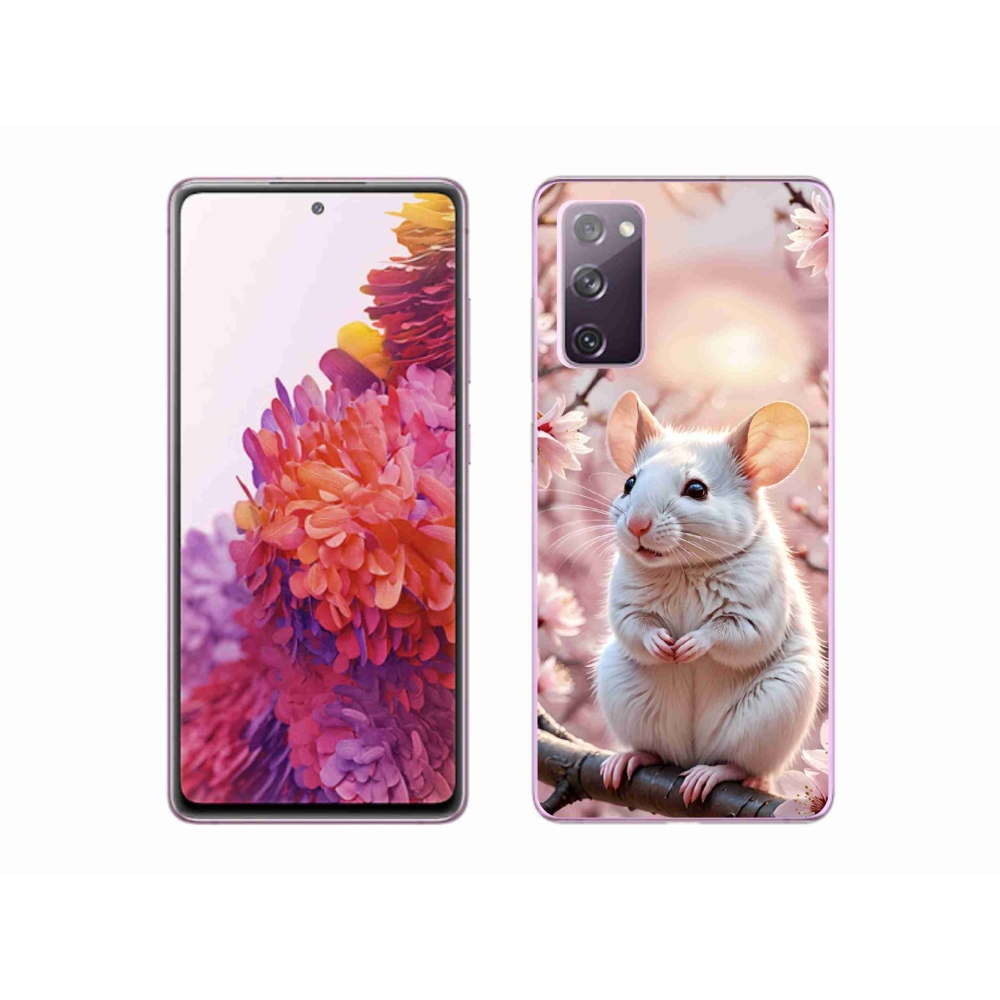 Zselés borítás mmCase Samsung Galaxy S20 FE készülékhez - fehér egér az ágon