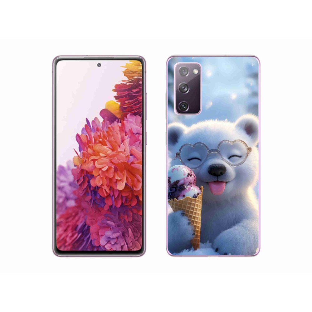 Zselés borítás mmCase Samsung Galaxy S20 FE készülékhez - mackó fagylalttal