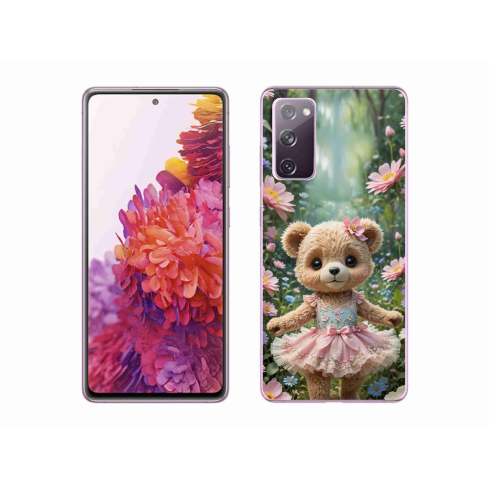 Gél borítás mmCase Samsung Galaxy S20 FE készülékhez - aranyos mackó virágokkal