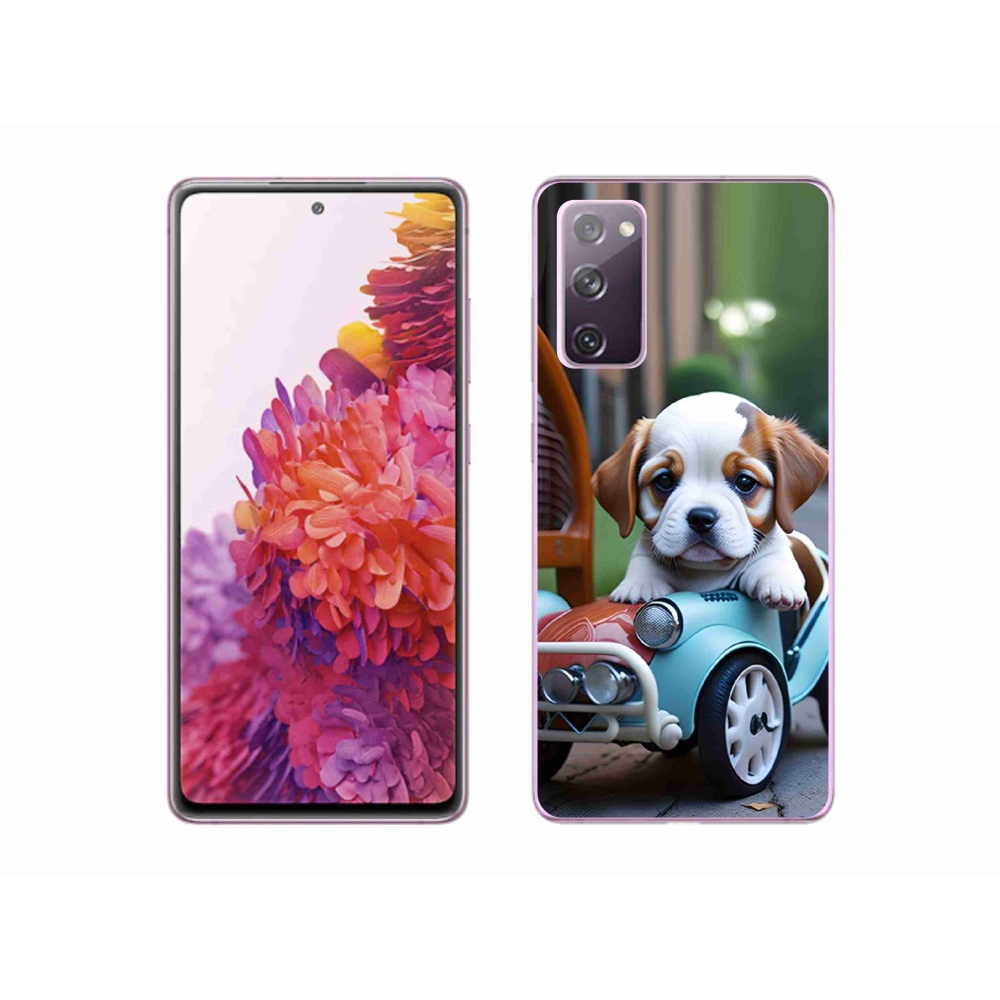Gél borítás mmCase Samsung Galaxy S20 FE - kiskutya retro autóban