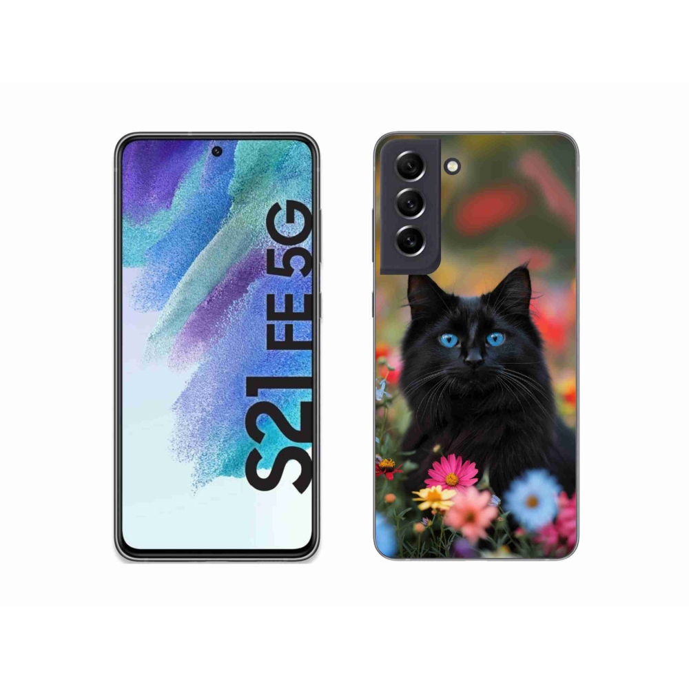 Zselés borítás mmCase Samsung Galaxy S21 FE 5G - fekete cica 4