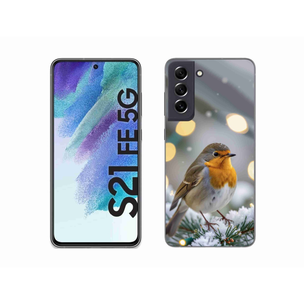 Gél védőhuzat mmCase Samsung Galaxy S21 FE 5G - piros télen
