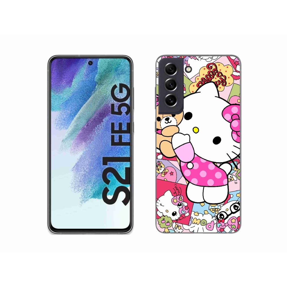 Gél borítás mmCase Samsung Galaxy S21 FE 5G - aranyos cica - Samsung Galaxy S21 FE 5G számára