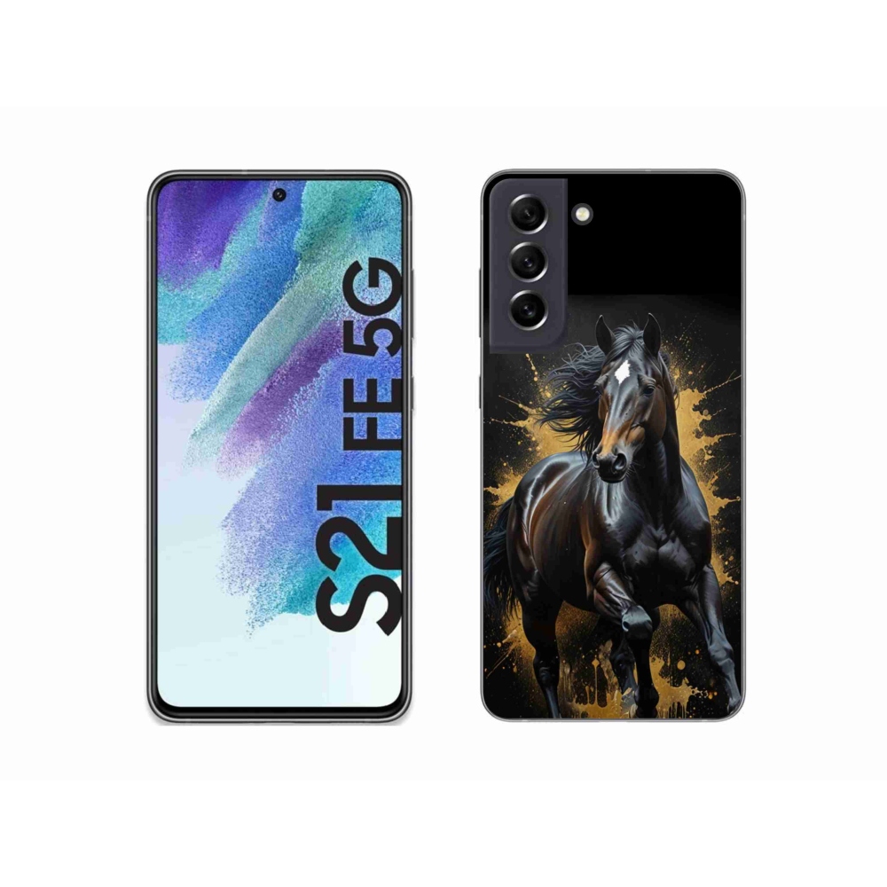 Zselés borítás mmCase Samsung Galaxy S21 FE 5G - elegáns fekete ménes
