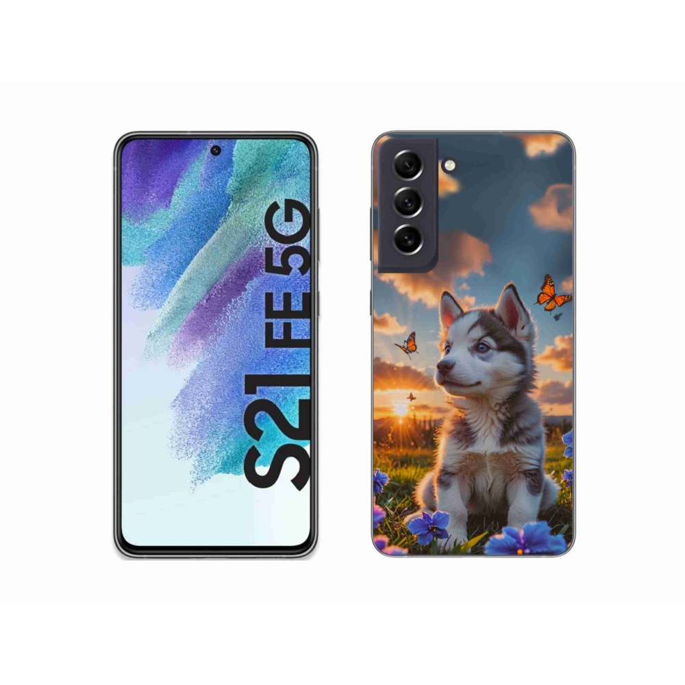 Zselés borítás mmCase Samsung Galaxy S21 FE 5G - husky a naplementében