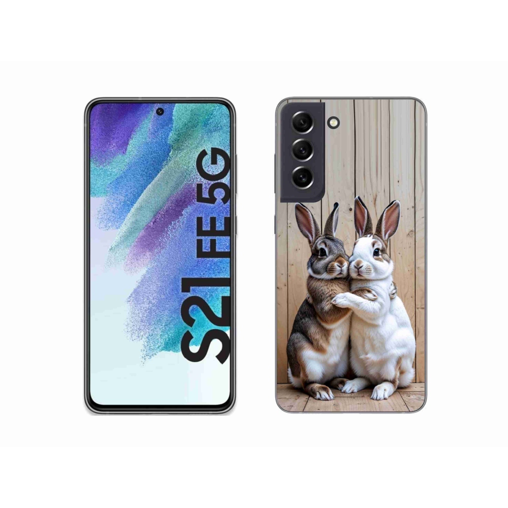 Zselés borítás mmCase Samsung Galaxy S21 FE 5G - nyúl párhoz
