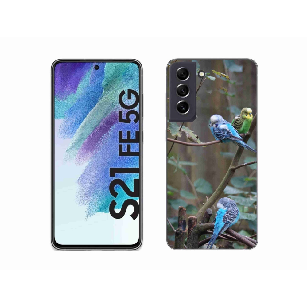 Zselés borítás mmCase Samsung Galaxy S21 FE 5G - papagájok az ágon