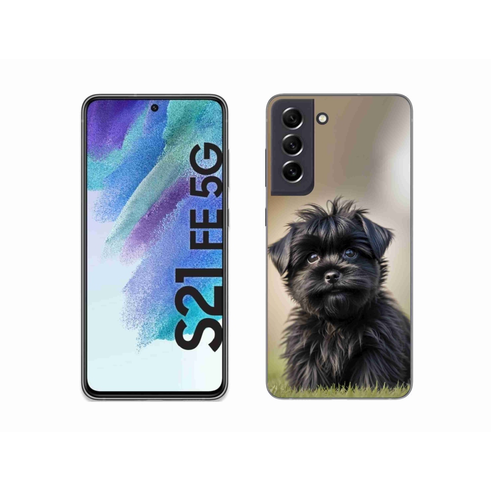 Gél védőhuzat mmCase Samsung Galaxy S21 FE 5G - aranyos fekete kutya