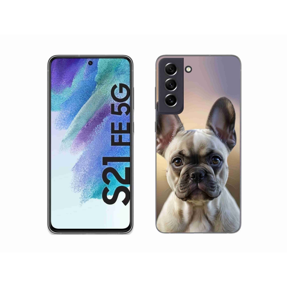 Gél borítás mmCase Samsung Galaxy S21 FE 5G - aranyos francia bulldoghoz