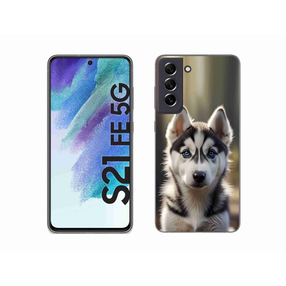 Gél borítás mmCase Samsung Galaxy S21 FE 5G - aranyos szibériai husky