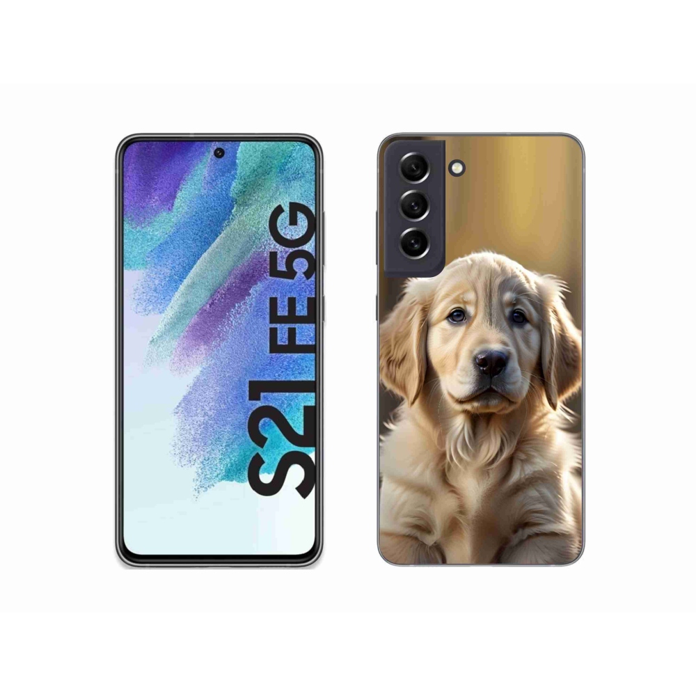 Gél borítás mmCase Samsung Galaxy S21 FE 5G - aranyos arany retrieverhez