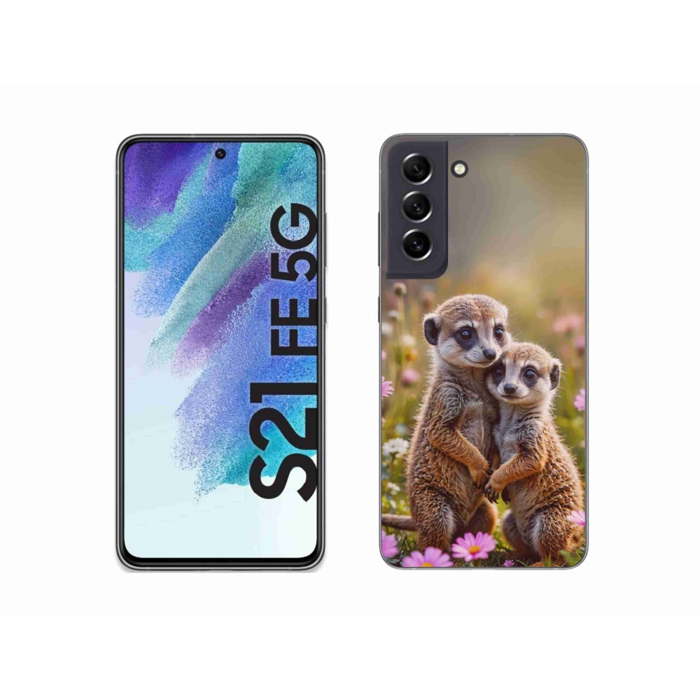 Gél borítás mmCase Samsung Galaxy S21 FE 5G - szurikátás duóhoz