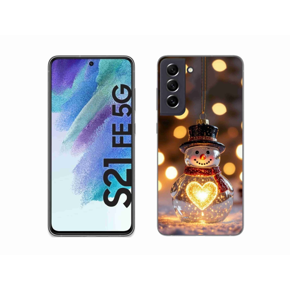 Gél borítás mmCase Samsung Galaxy S21 FE 5G - karácsonyi hóemberhez