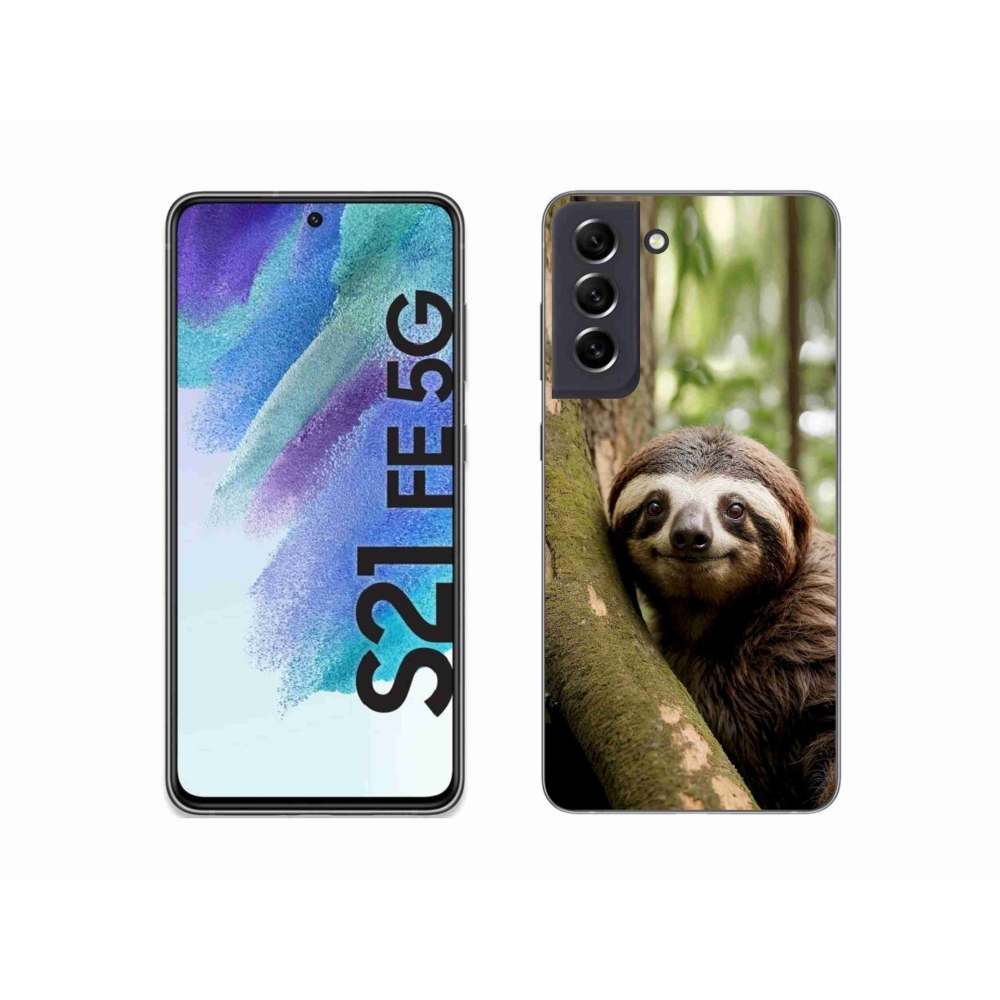 Gél borítás mmCase Samsung Galaxy S21 FE 5G - mosolygó lajhárhoz