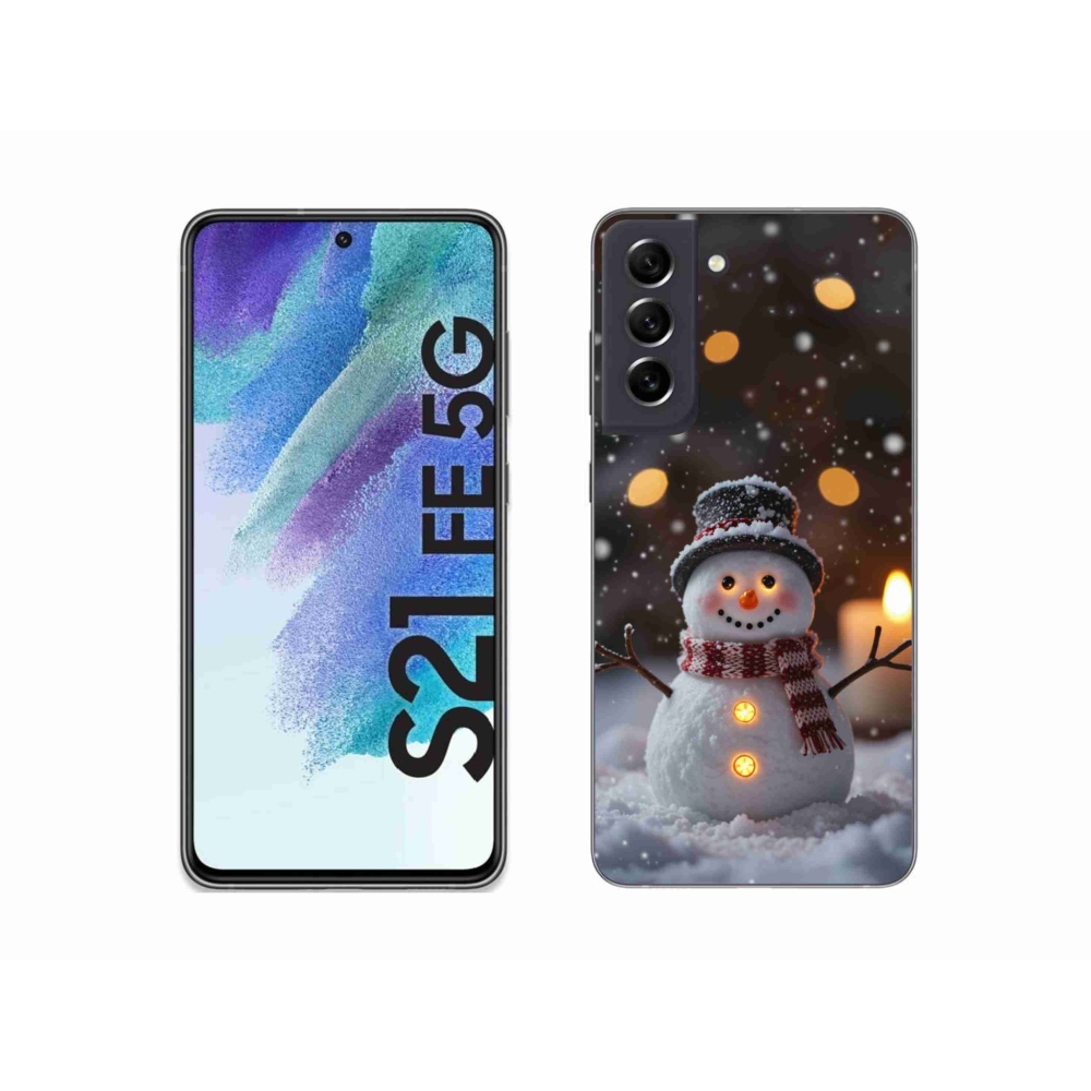 Gél védőhuzat mmCase Samsung Galaxy S21 FE 5G - vidám hóemberhez