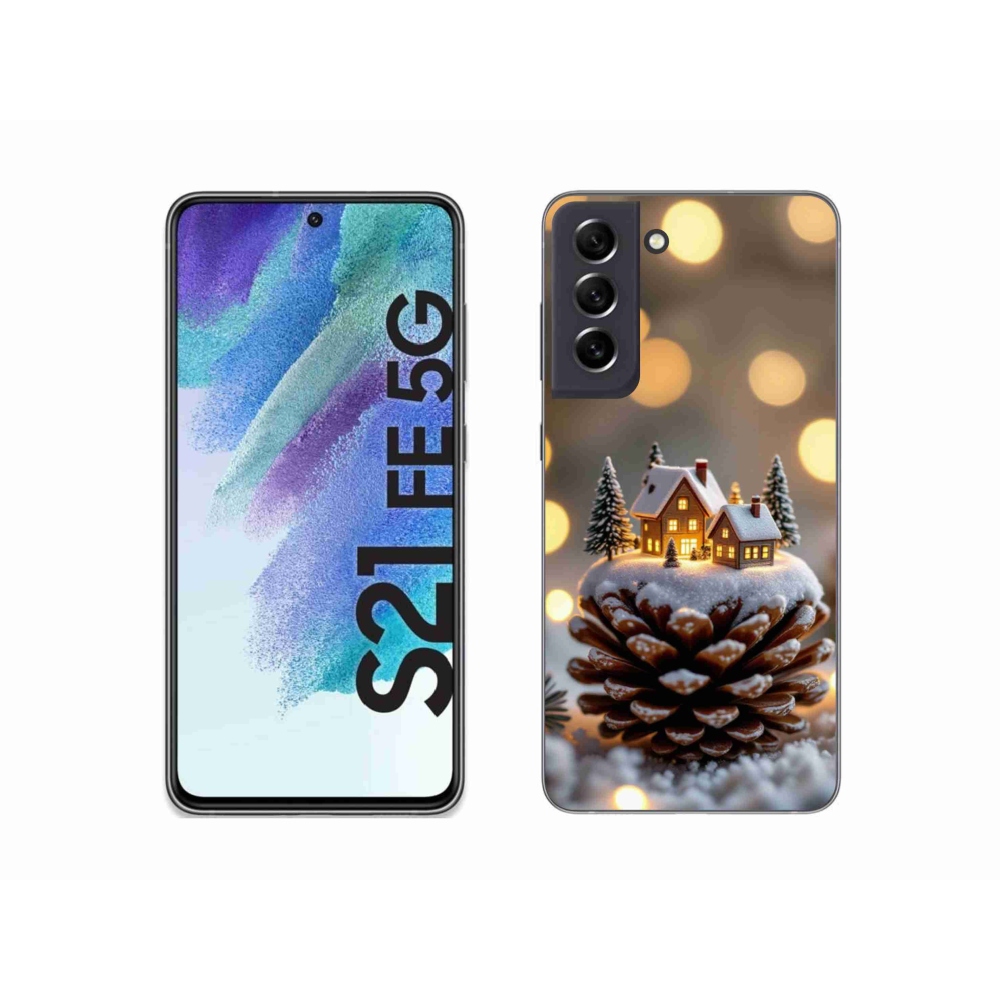 Gél borítás mmCase Samsung Galaxy S21 FE 5G - téli falu