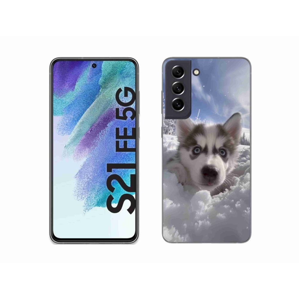 Zselés borítás mmCase Samsung Galaxy S21 FE - husky a hóban