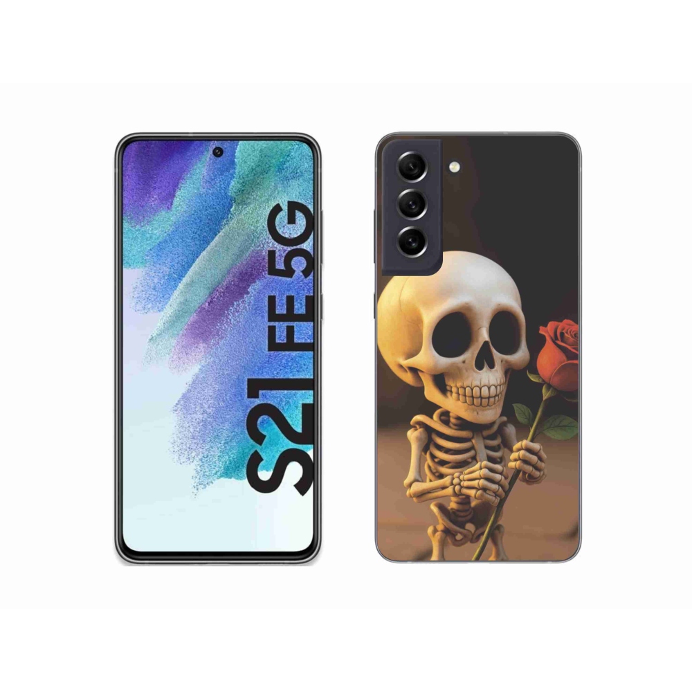 Gél borítás mmCase Samsung Galaxy S21 FE - csontváz rózsával