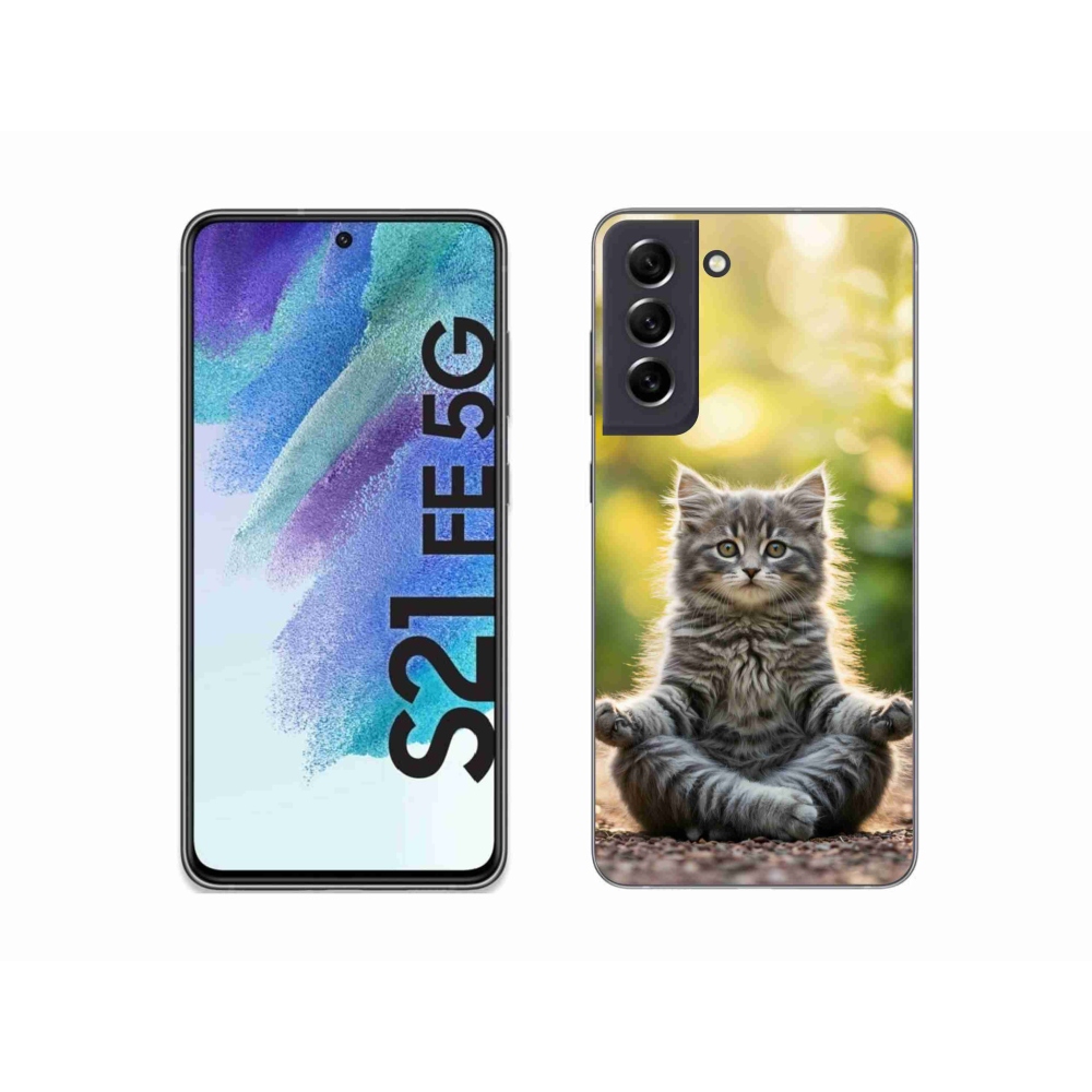 Gél borítás mmCase Samsung Galaxy S21 FE készülékhez - meditáló cica