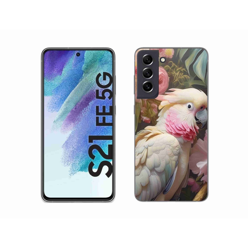 Zselés borítás mmCase Samsung Galaxy S21 FE - papagáj kakadu rózsaszín 2