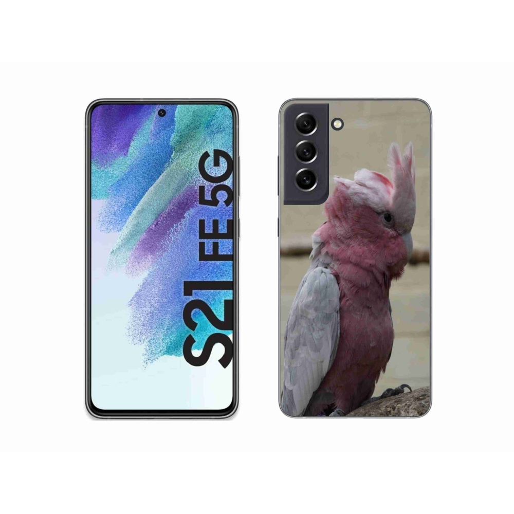 Zselés borítás mmCase Samsung Galaxy S21 FE készülékhez - papagáj kakadu rózsaszínű