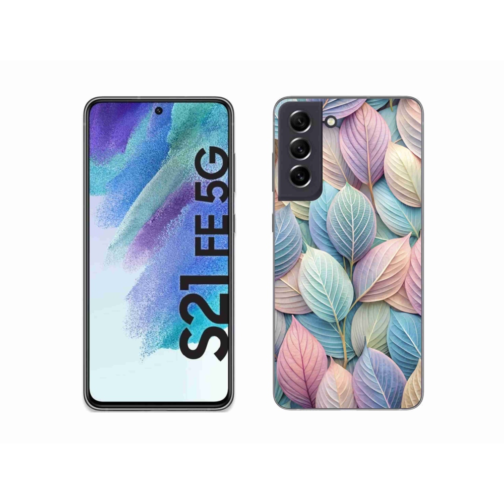 Zselés borítás mmCase Samsung Galaxy S21 FE készülékhez - pasztell színű levelek