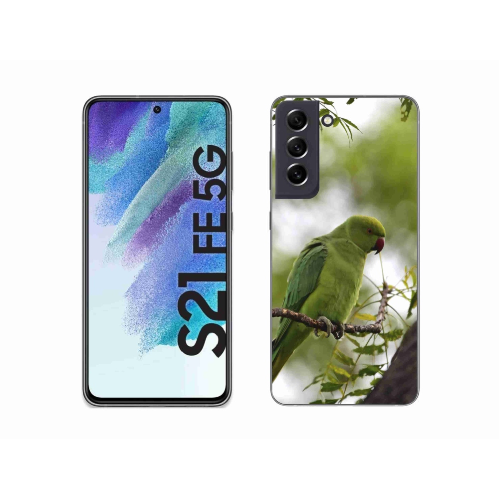 Zselés borítás mmCase Samsung Galaxy S21 FE készülékhez - zöld papagáj