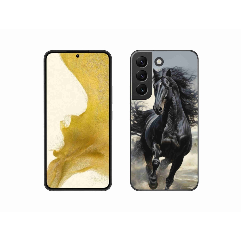 Gél borítás mmCase Samsung Galaxy S22 5G - fekete futó ló