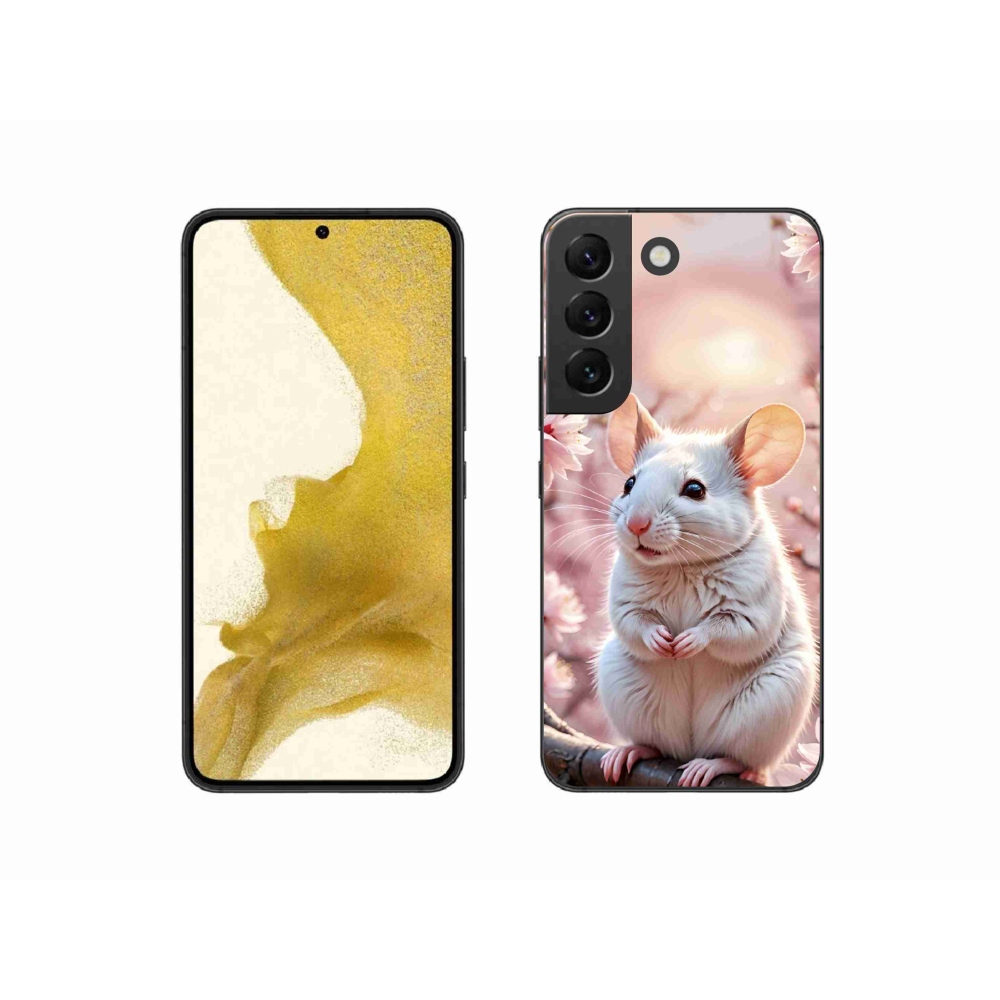 Zselés borítás mmCase Samsung Galaxy S22 5G - fehér egér az ágon