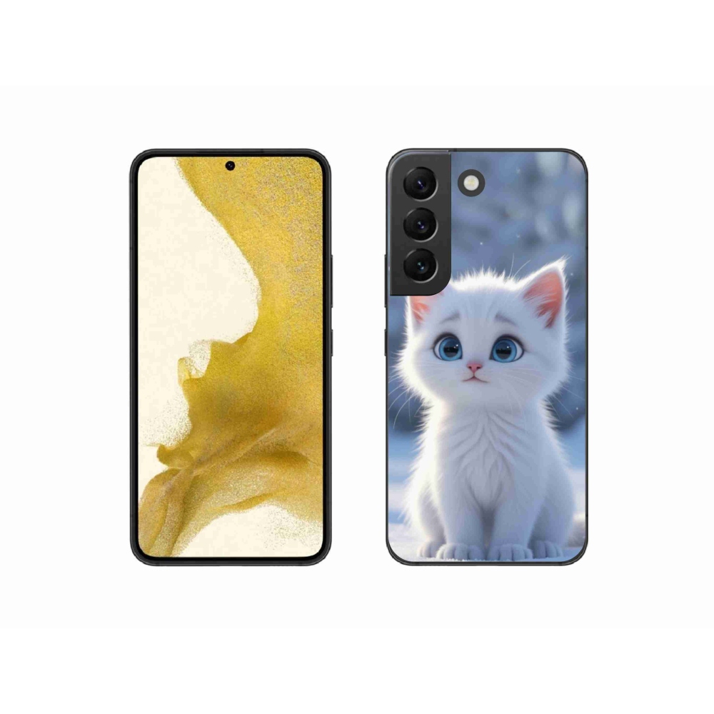 Gél védőhuzat mmCase Samsung Galaxy S22 5G - fehér cica 3