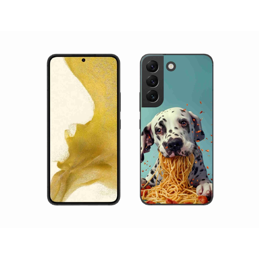 Zselés borítás mmCase Samsung Galaxy S22 5G - Dalmát és spagetti
