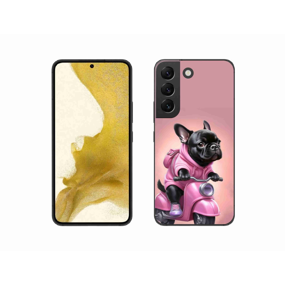 Gél borítás mmCase Samsung Galaxy S22 5G - Francia bulldog egy robogón