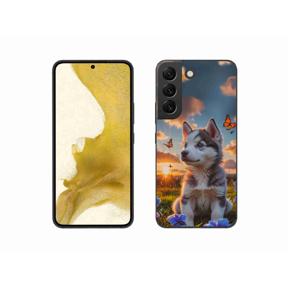 Gél borítás mmCase Samsung Galaxy S22 5G - husky a naplementében