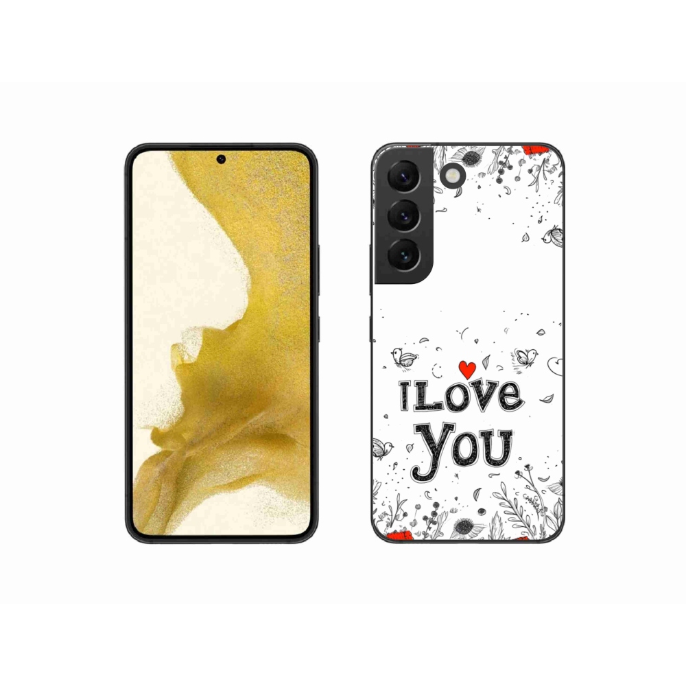 Gél borítás mmCase Samsung Galaxy S22 5G - I love you fehér háttérrel
