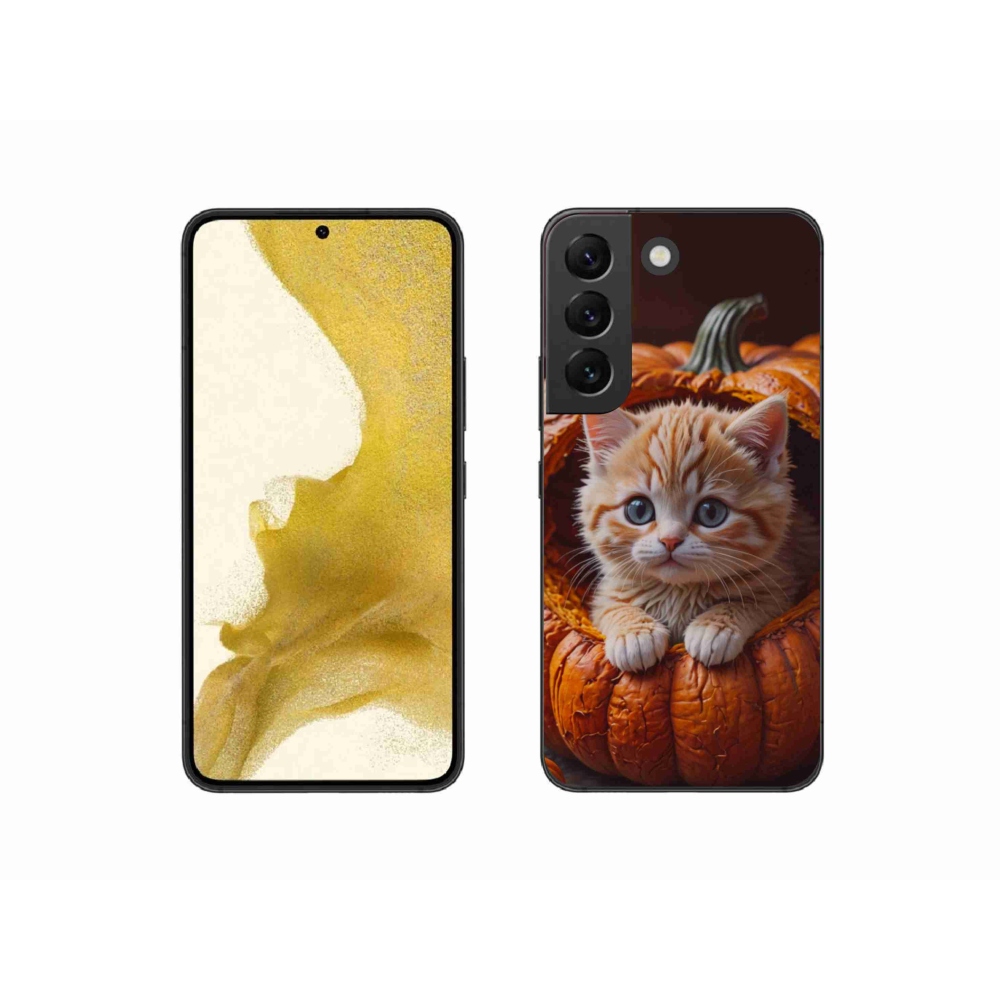 Gél borító mmCase Samsung Galaxy S22 5G - cica és tök 2