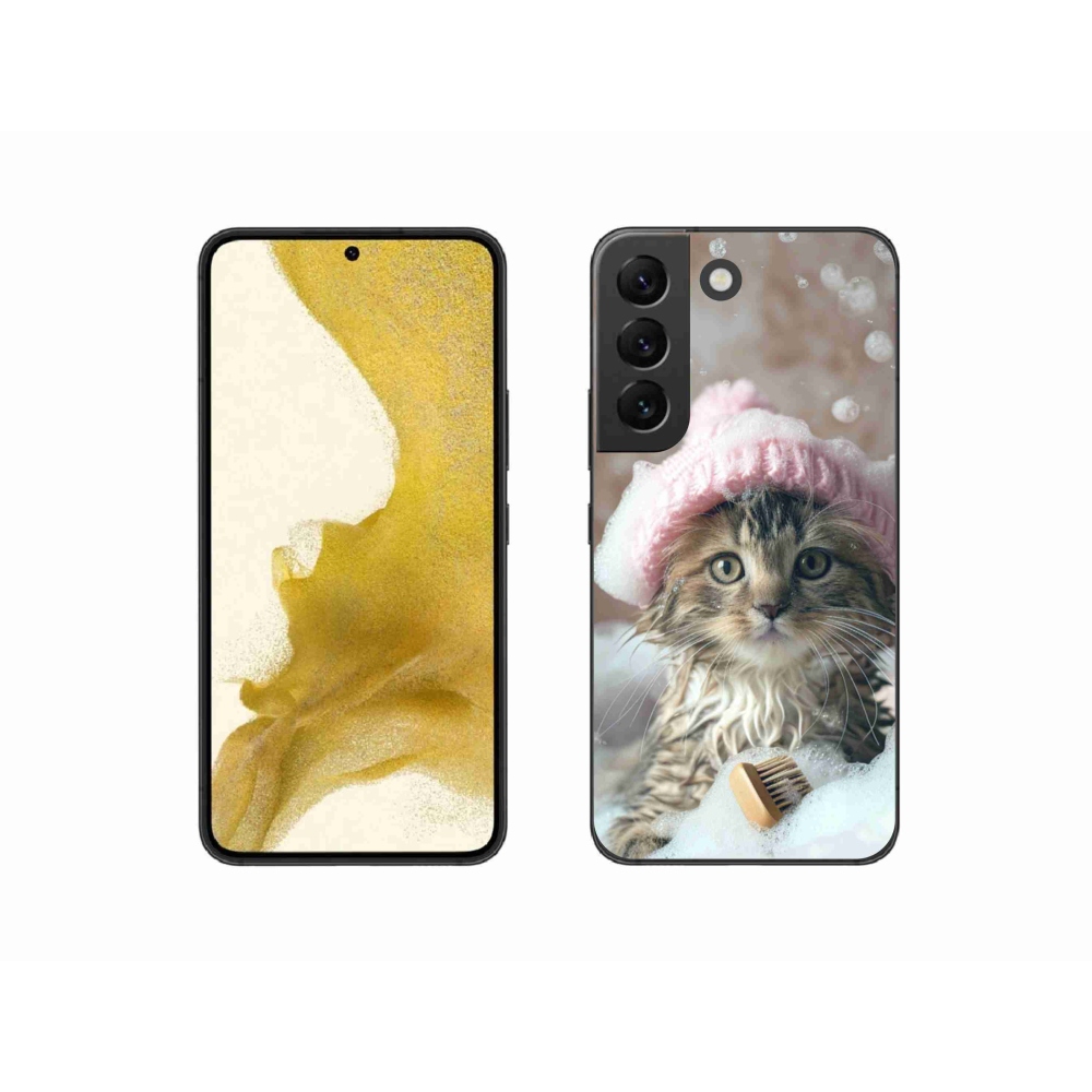 Gél borítás mmCase Samsung Galaxy S22 5G - cica és fürdő