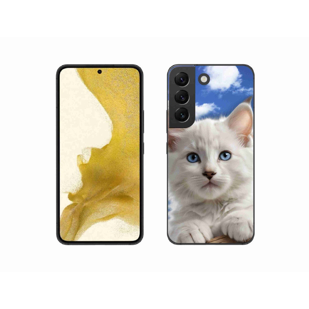 Gél borítás mmCase Samsung Galaxy S22 5G - cica és felhők