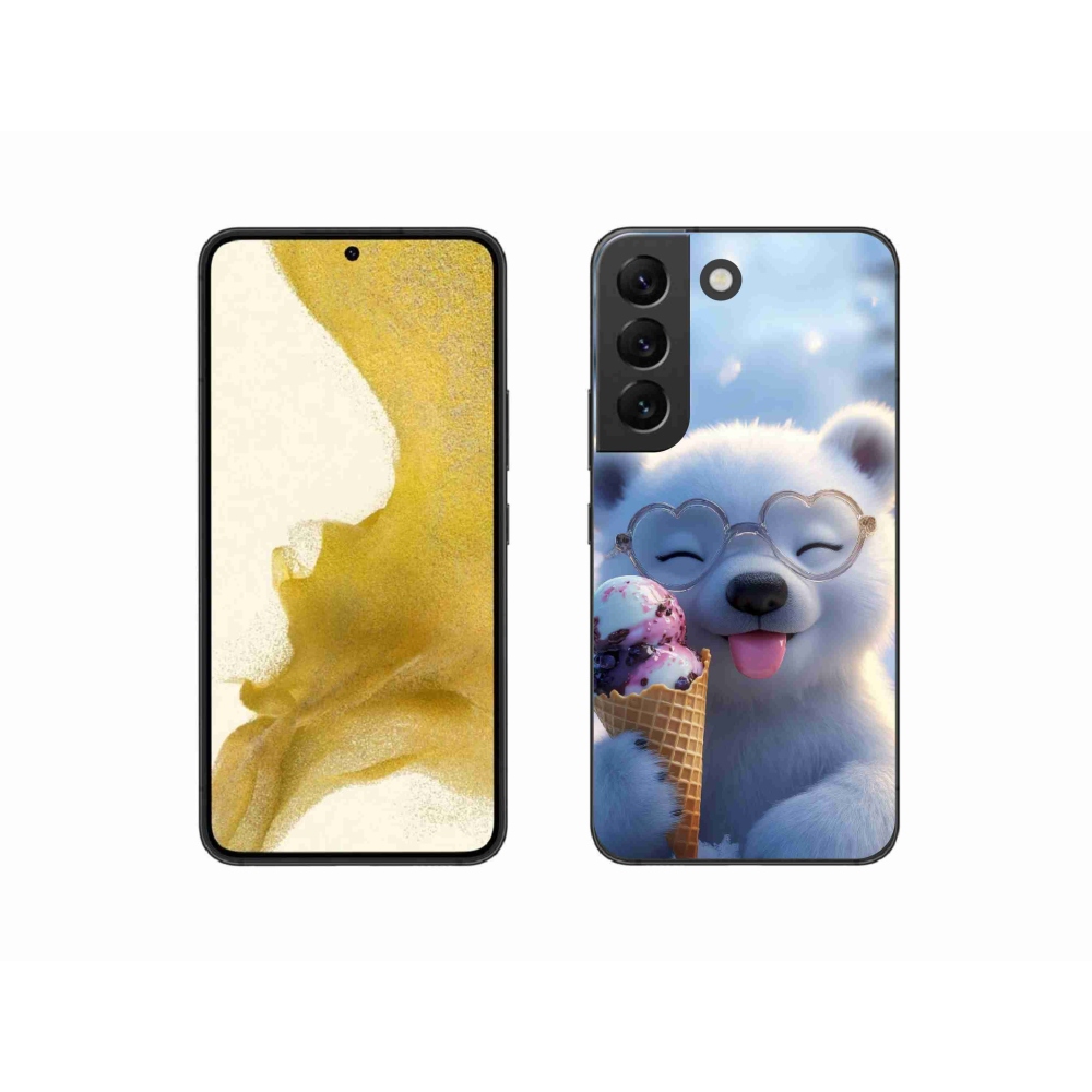 Gél borítás mmCase Samsung Galaxy S22 5G - mackó fagylalttal - Samsung Galaxy S22 5G-hez