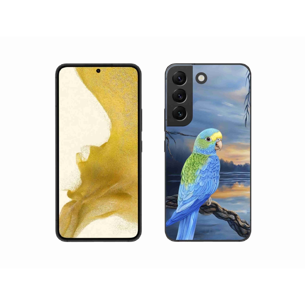 Zselés borítás mmCase Samsung Galaxy S22 5G - kék papagájhoz