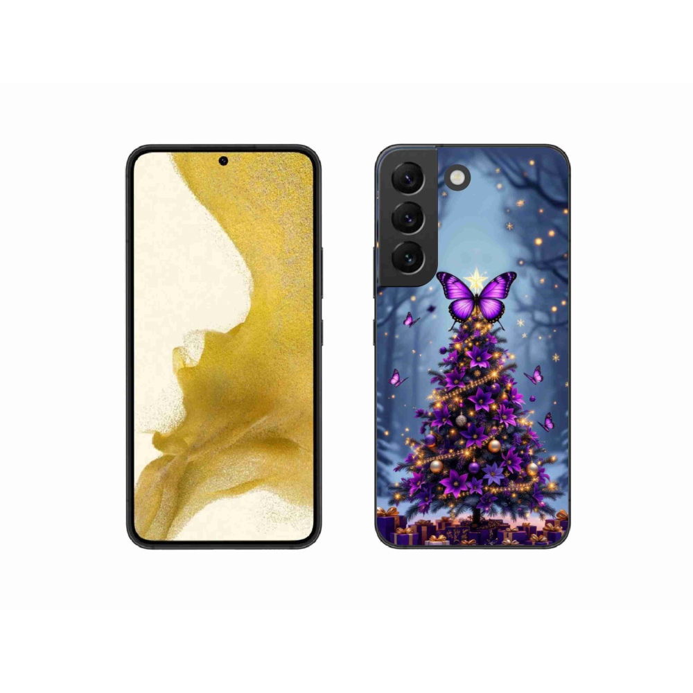 Gél borítás mmCase Samsung Galaxy S22 5G - pillangó karácsonyfa