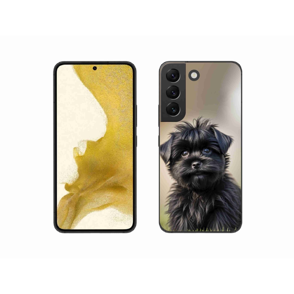 Gél borítás mmCase Samsung Galaxy S22 5G - aranyos fekete kutya